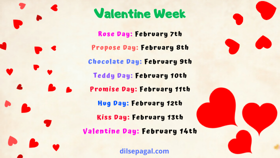 Valentine day week -  Valentine day week list